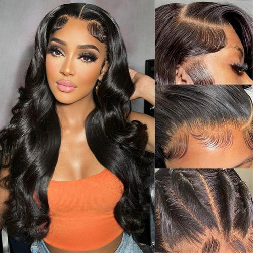 13X6 HD Body Wave Lace Front Wigs Human Hair 30Inch Pre Plucked Glueless Wigs Human Hair Pre Plucked with Baby Hair Brazilian Virgin Human Hair Lace Front Wigs