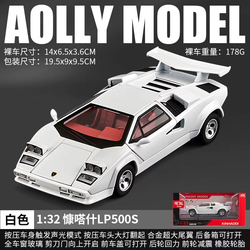 XINHAODI 1:32 LP500S Alloy Toy Car 2025 Recoil Function Scale Diecast Cars Turn on Lights Model Car